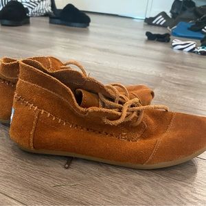 Tom’s moccasins brown suede